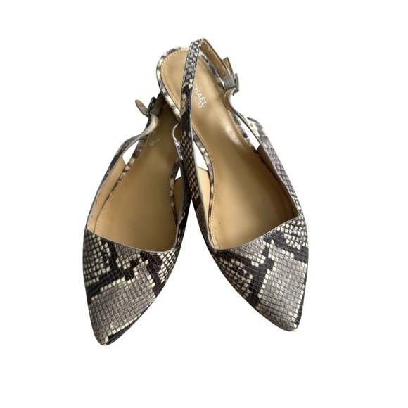 MICHAEL KORS Snake Print Leather Flat Slingbacks Size 9.5 - Picture 4 of 9